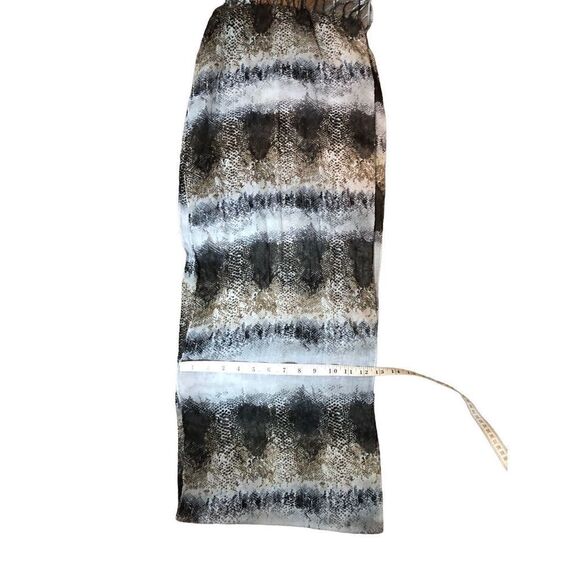 Reptile print near sheer fringed shawl or scarf swimsuit cover - Picture 6 of 7